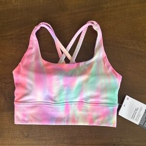 LULULEMON Energy Bra Longline Medium Support Psychedelic Women's Size 4 NEW
